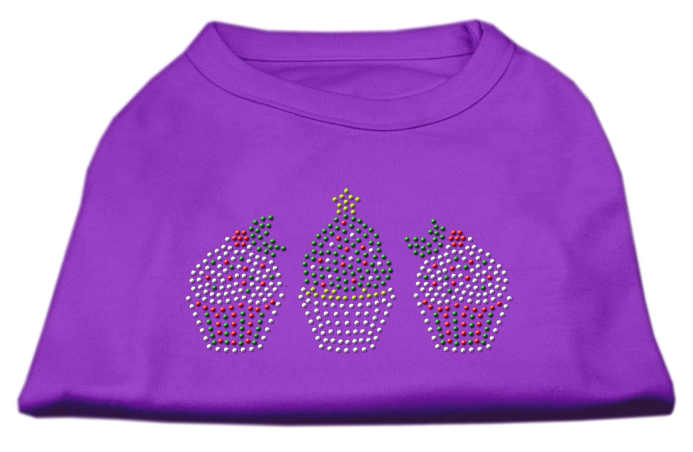 Christmas Cupcakes Rhinestone Shirt Purple L